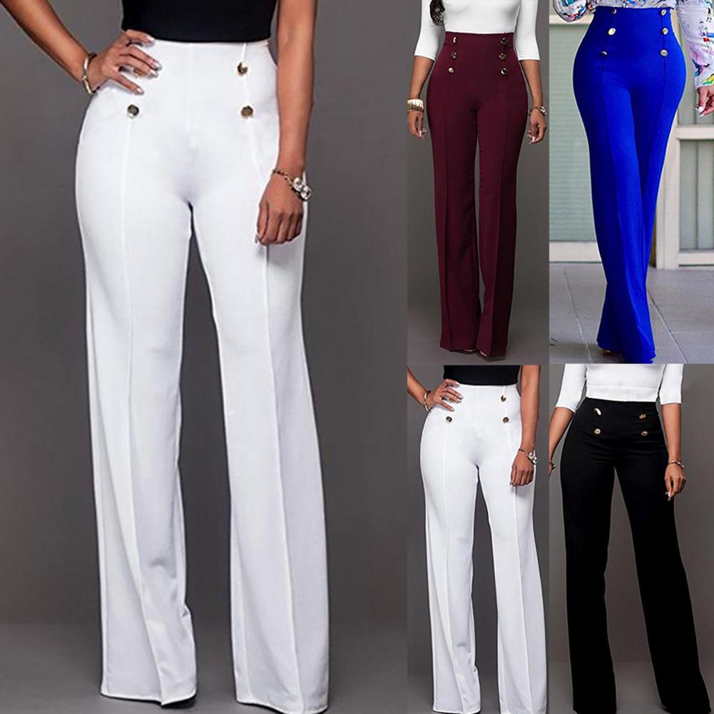 High Waist Wide-Leg Bell-Bottom Pants