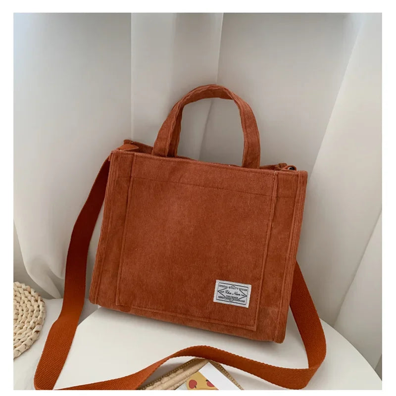 Corduroy Square Handbag