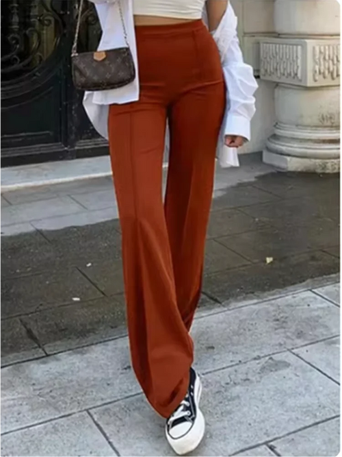 Classic Slim Bell Bottom Office Pants