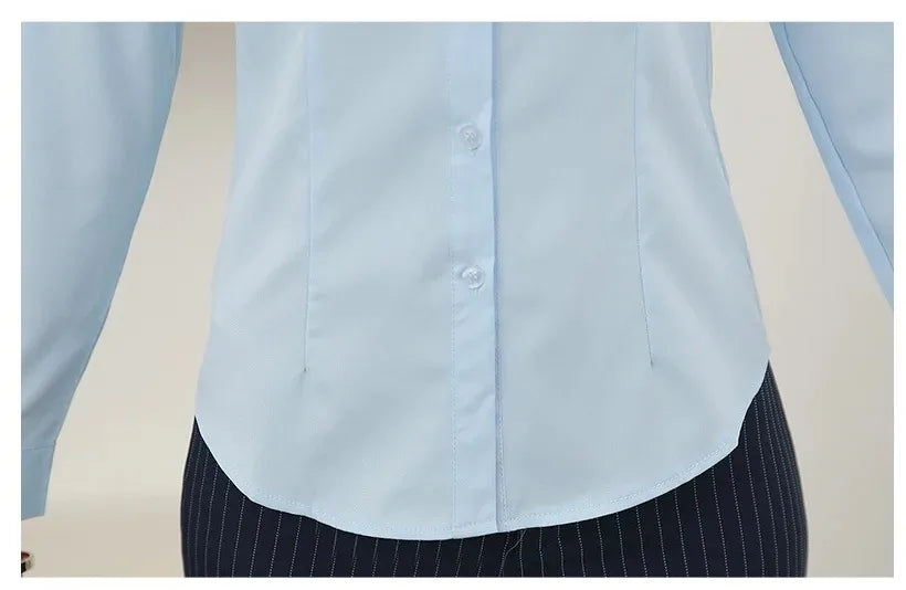 Elegant Long Sleeve Button-Up Blouse
