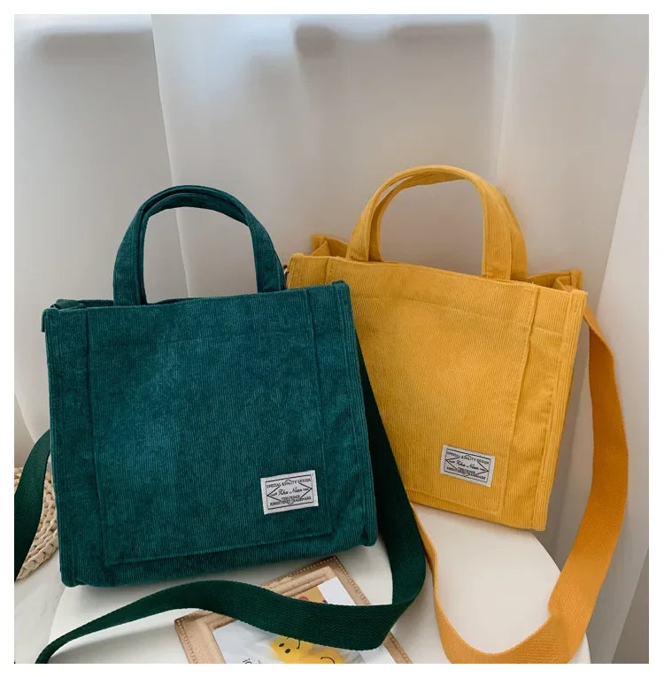 Corduroy Square Handbag