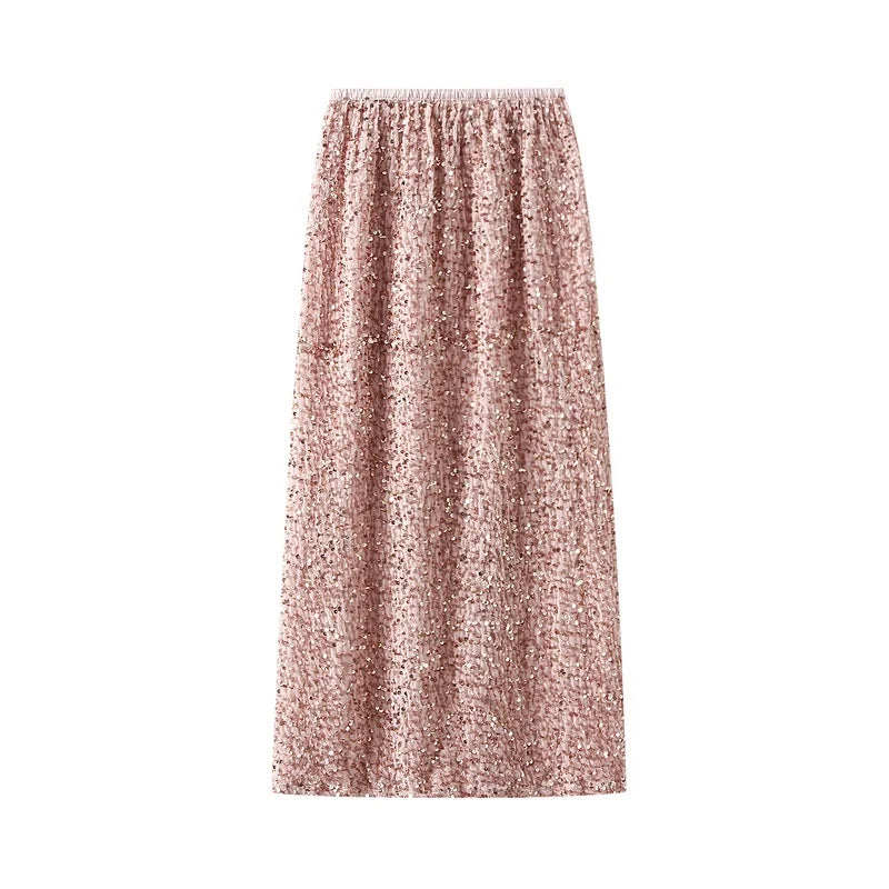 High Waist Sequin Maxi Skirt