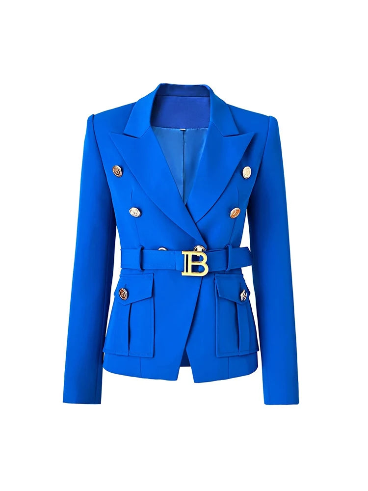 Women's Belted Pocket Blazer