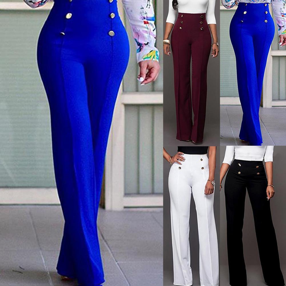 High Waist Wide-Leg Bell-Bottom Pants