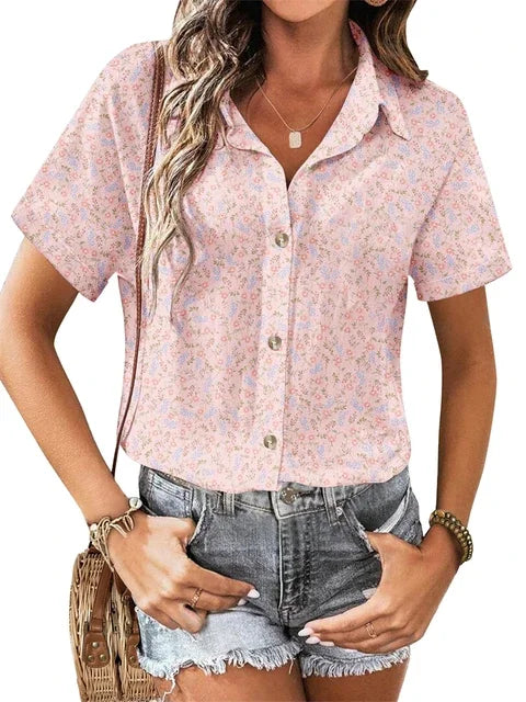 Hawaiian Floral Button-Up Shirt