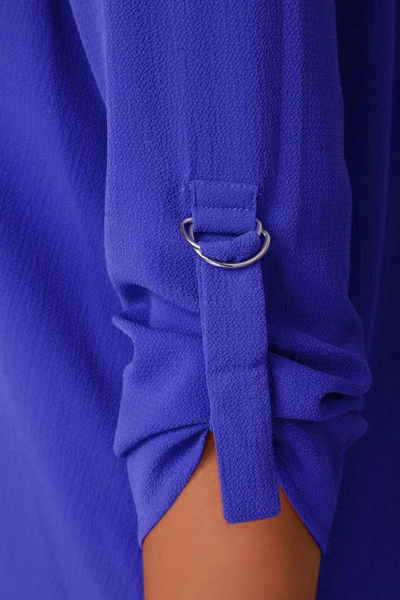 V-Neck Chiffon Long Sleeve Blouse