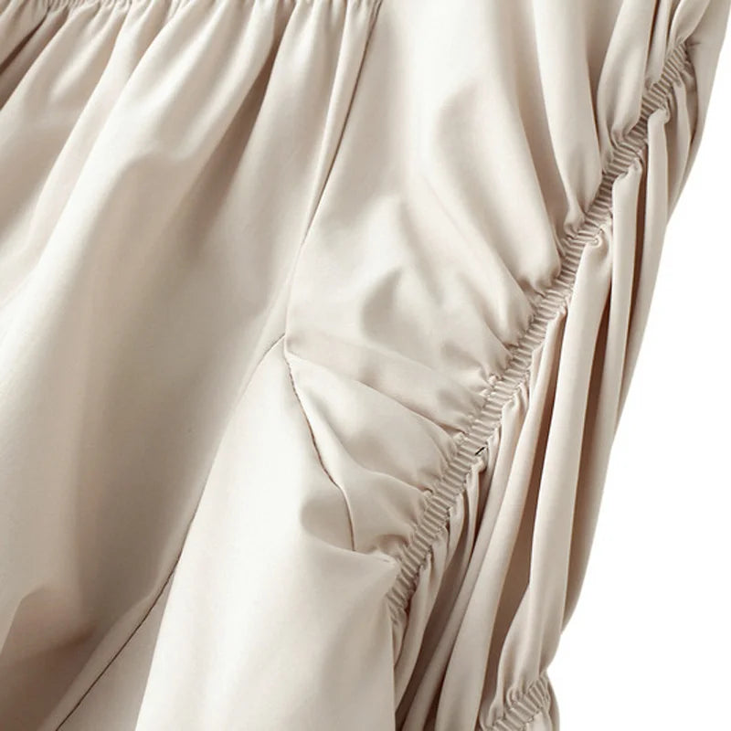 High Waist Pleated Flared Skirt