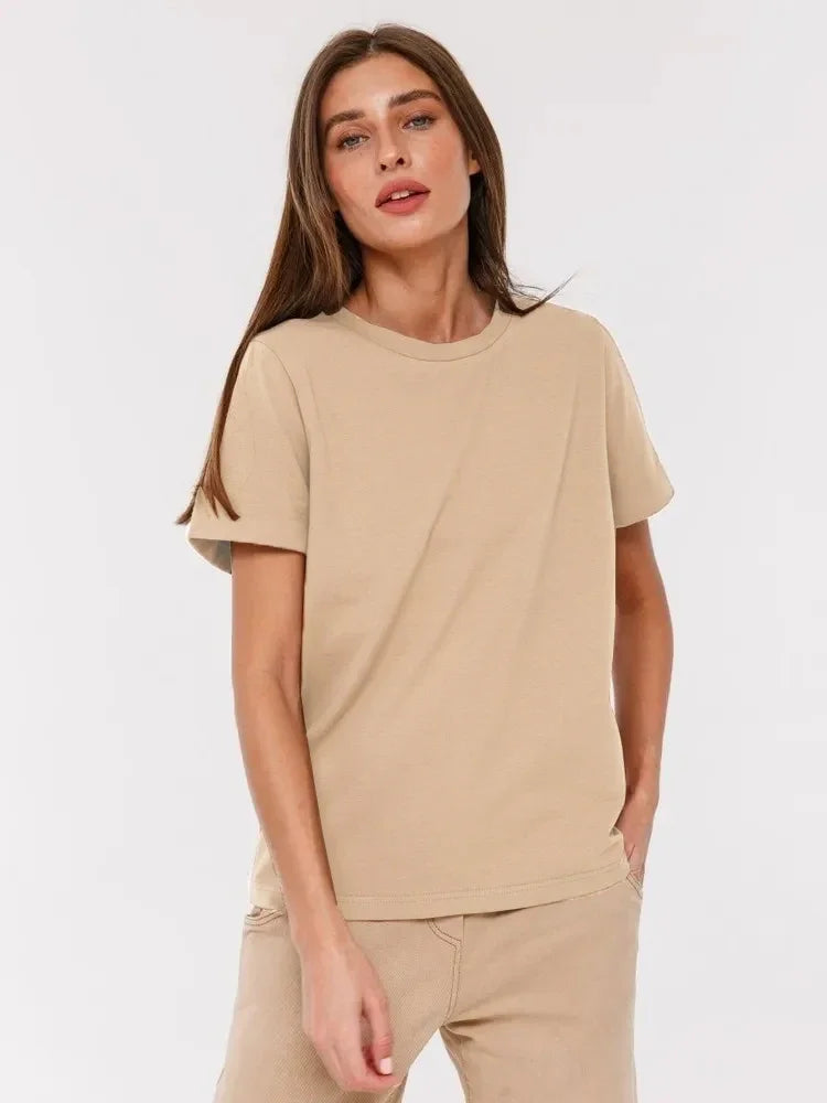 Cotton Summer Tee Short Sleeve Loose Top