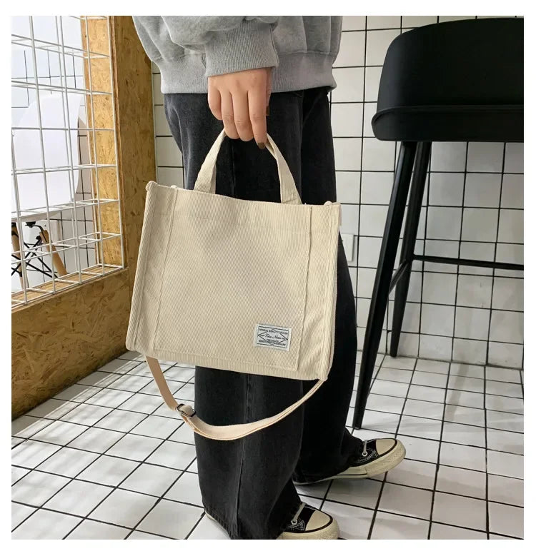 Corduroy Square Handbag