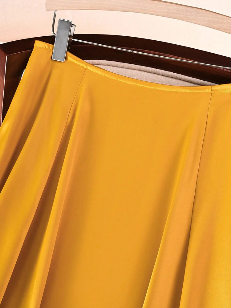 Elegant Satin Maxi Skirt