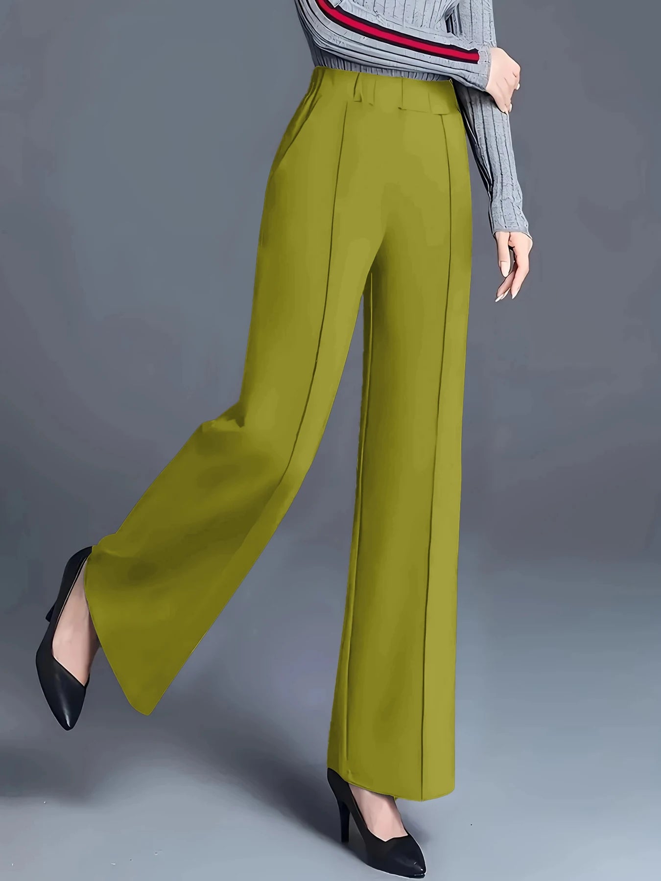 High Waist Straight-Leg Pants