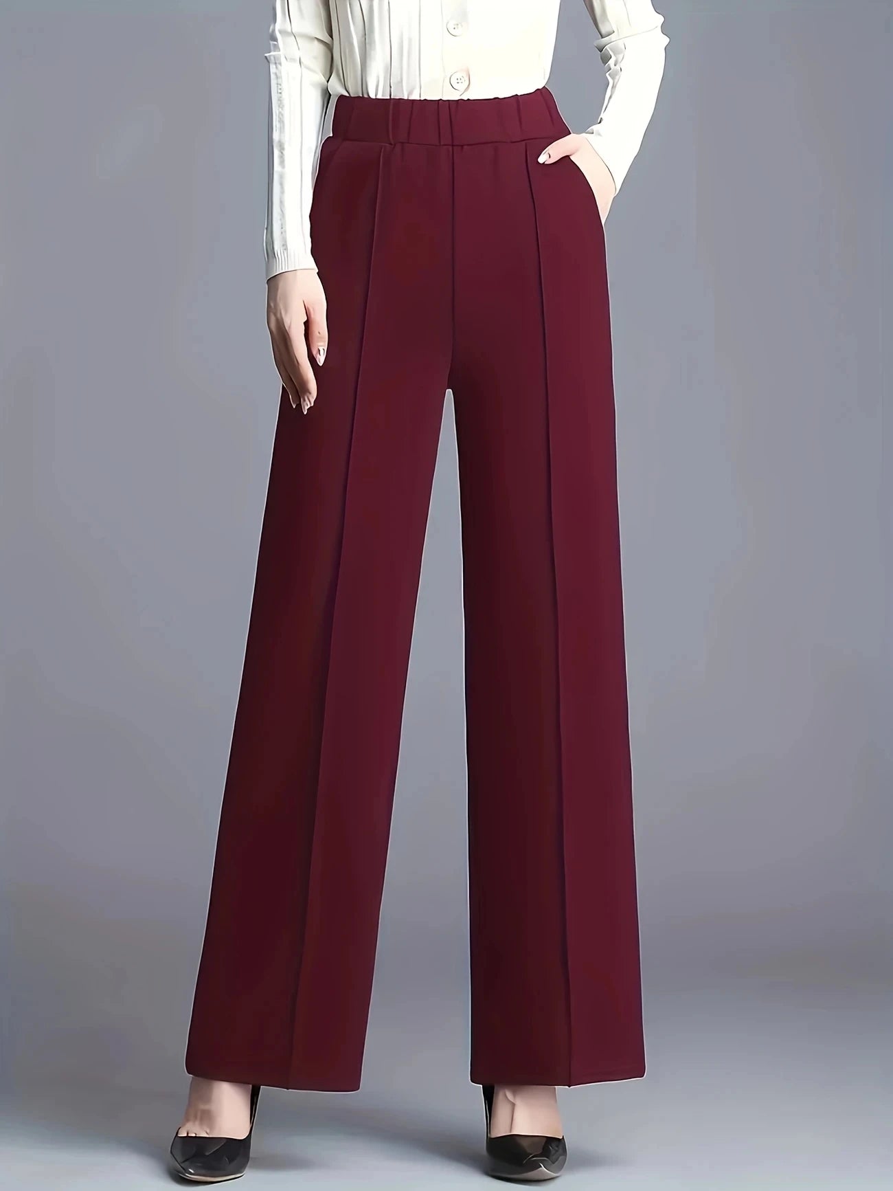 High Waist Straight-Leg Pants