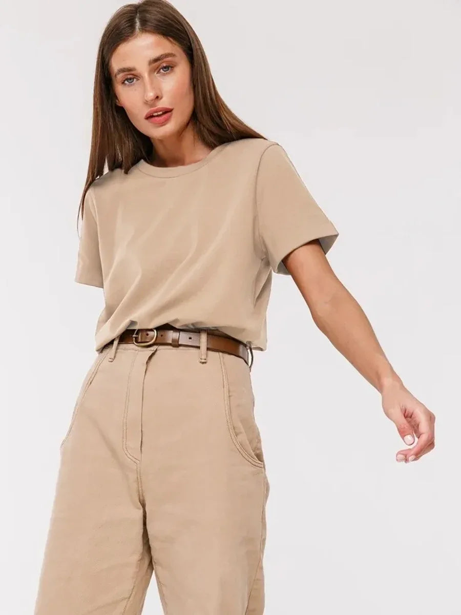 Cotton Summer Tee Short Sleeve Loose Top