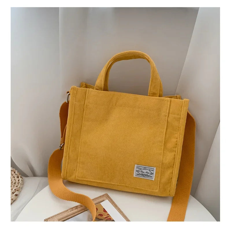 Corduroy Square Handbag