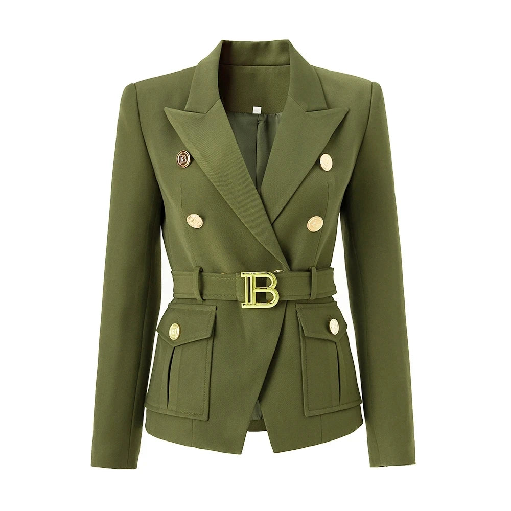 Women's Belted Pocket Blazer