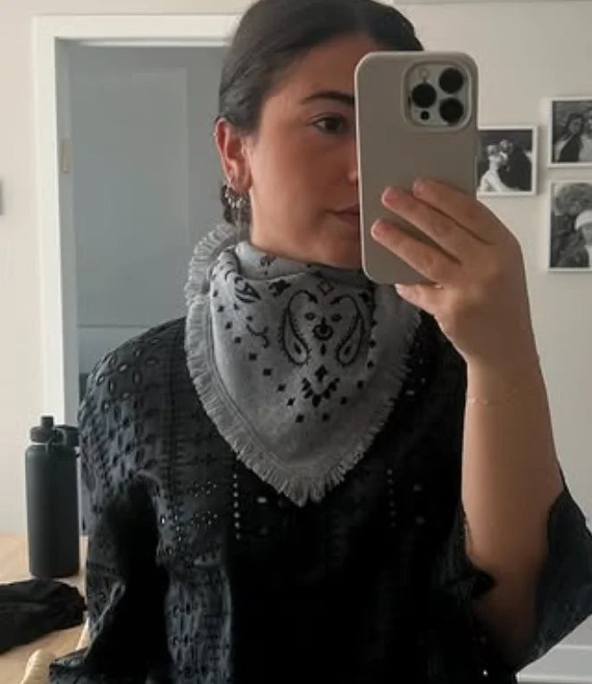 Fringed Paisley Square Scarf
