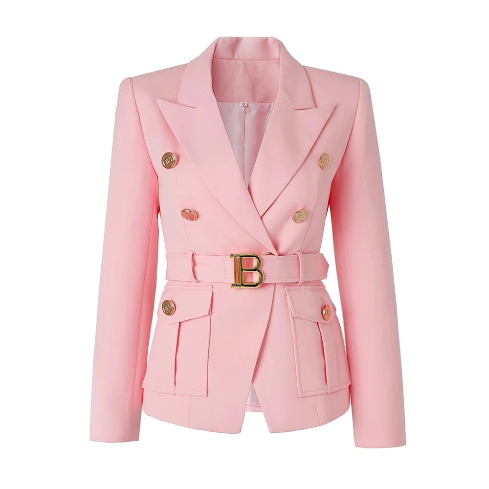 Women's Belted Pocket Blazer
