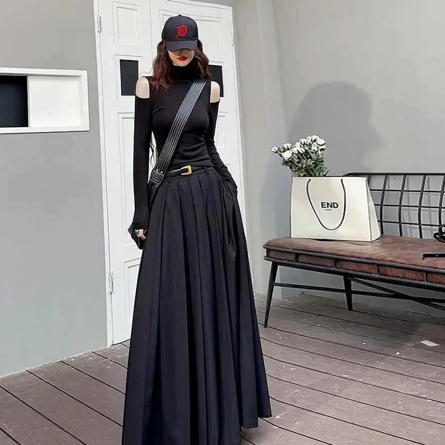 Classic Pleated Maxi Skirt