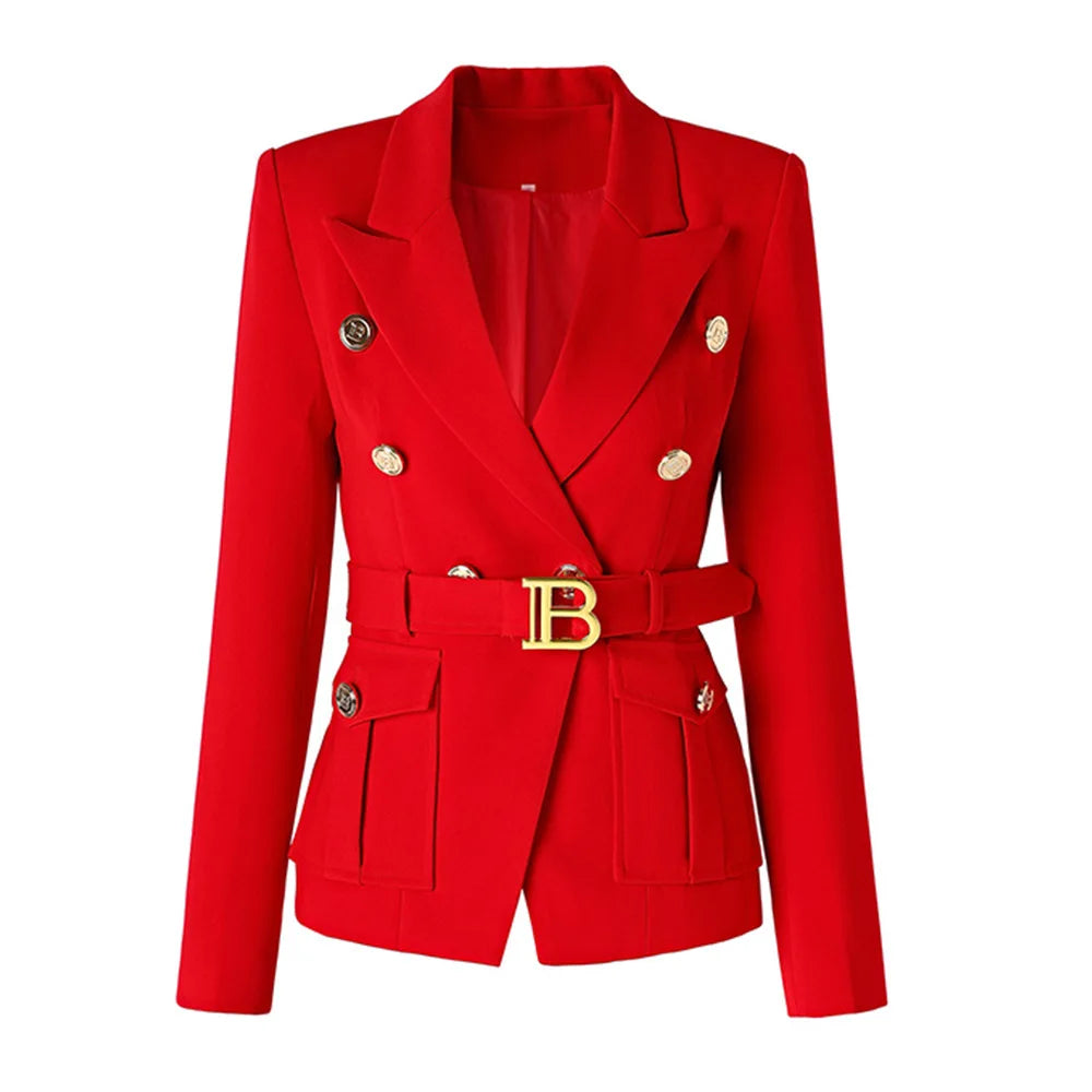 Women's Belted Pocket Blazer