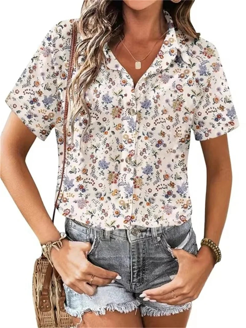 Hawaiian Floral Button-Up Shirt