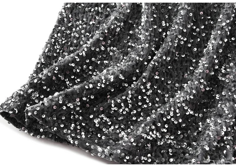 High Waist Sequin Maxi Skirt
