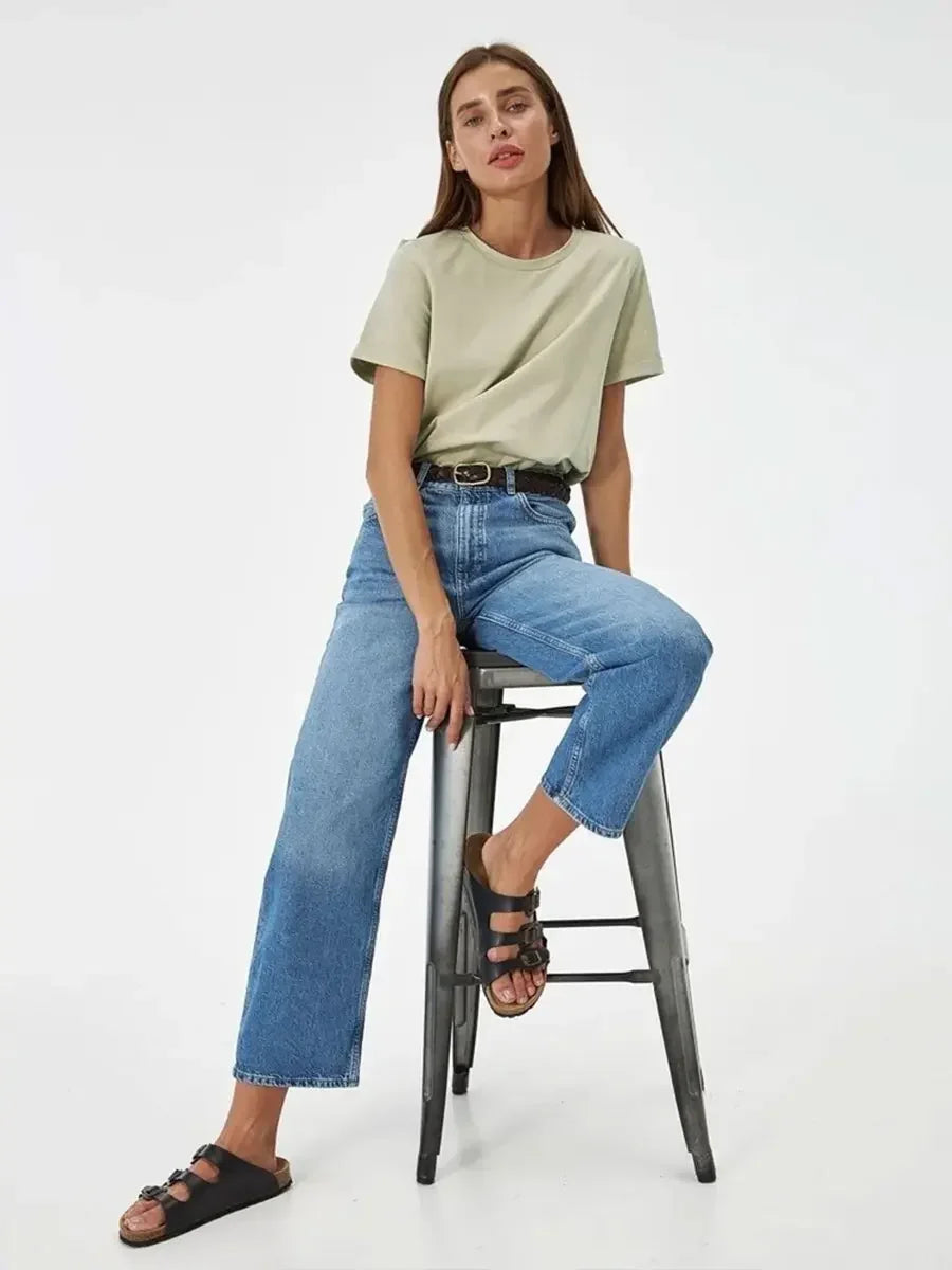 Cotton Summer Tee Short Sleeve Loose Top