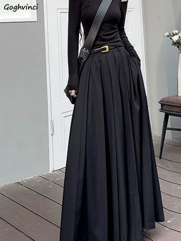 Classic Pleated Maxi Skirt