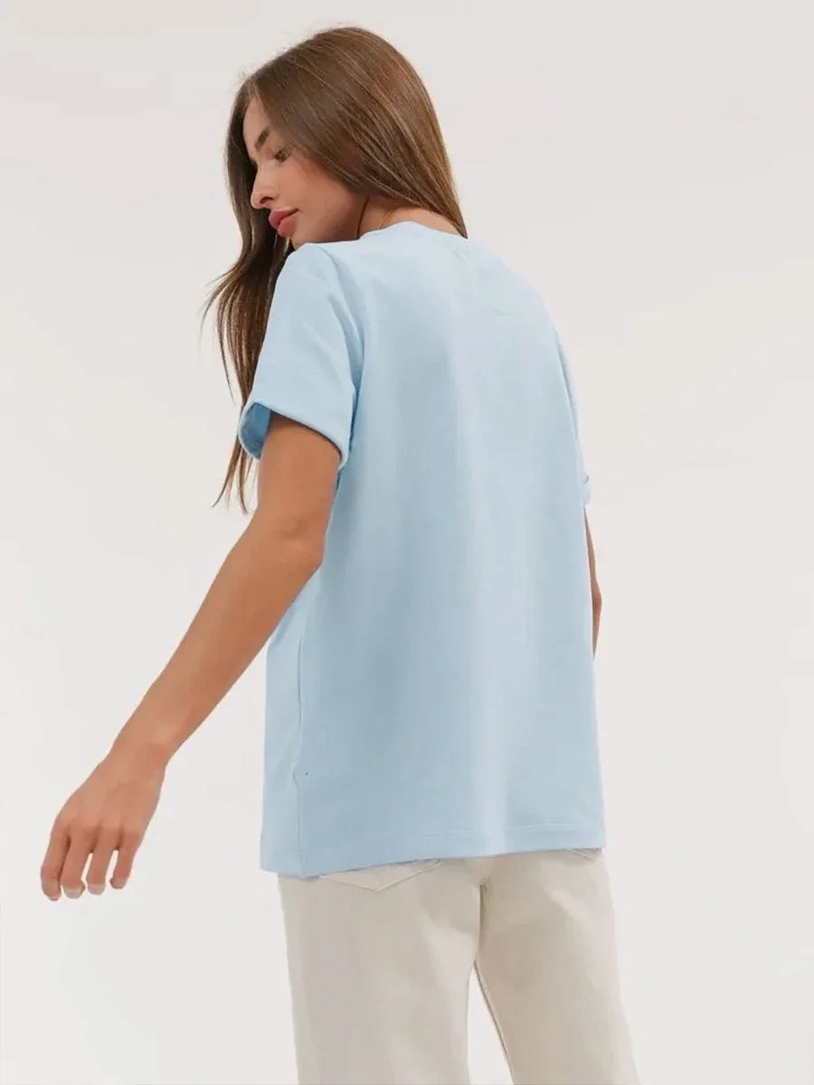 Cotton Summer Tee Short Sleeve Loose Top
