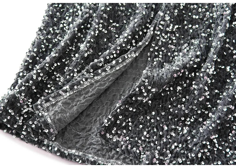 High Waist Sequin Maxi Skirt