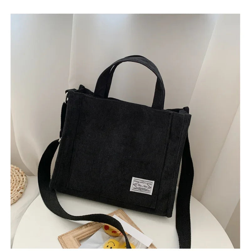 Corduroy Square Handbag