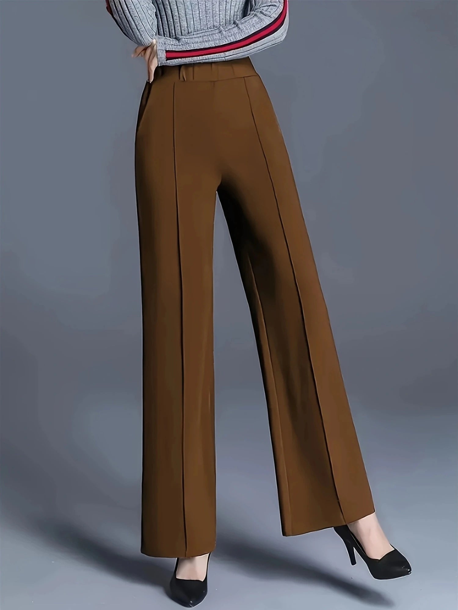 High Waist Straight-Leg Pants