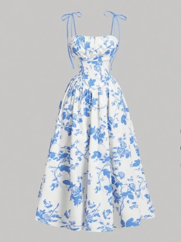 Elegant High-Waisted Spring Dress