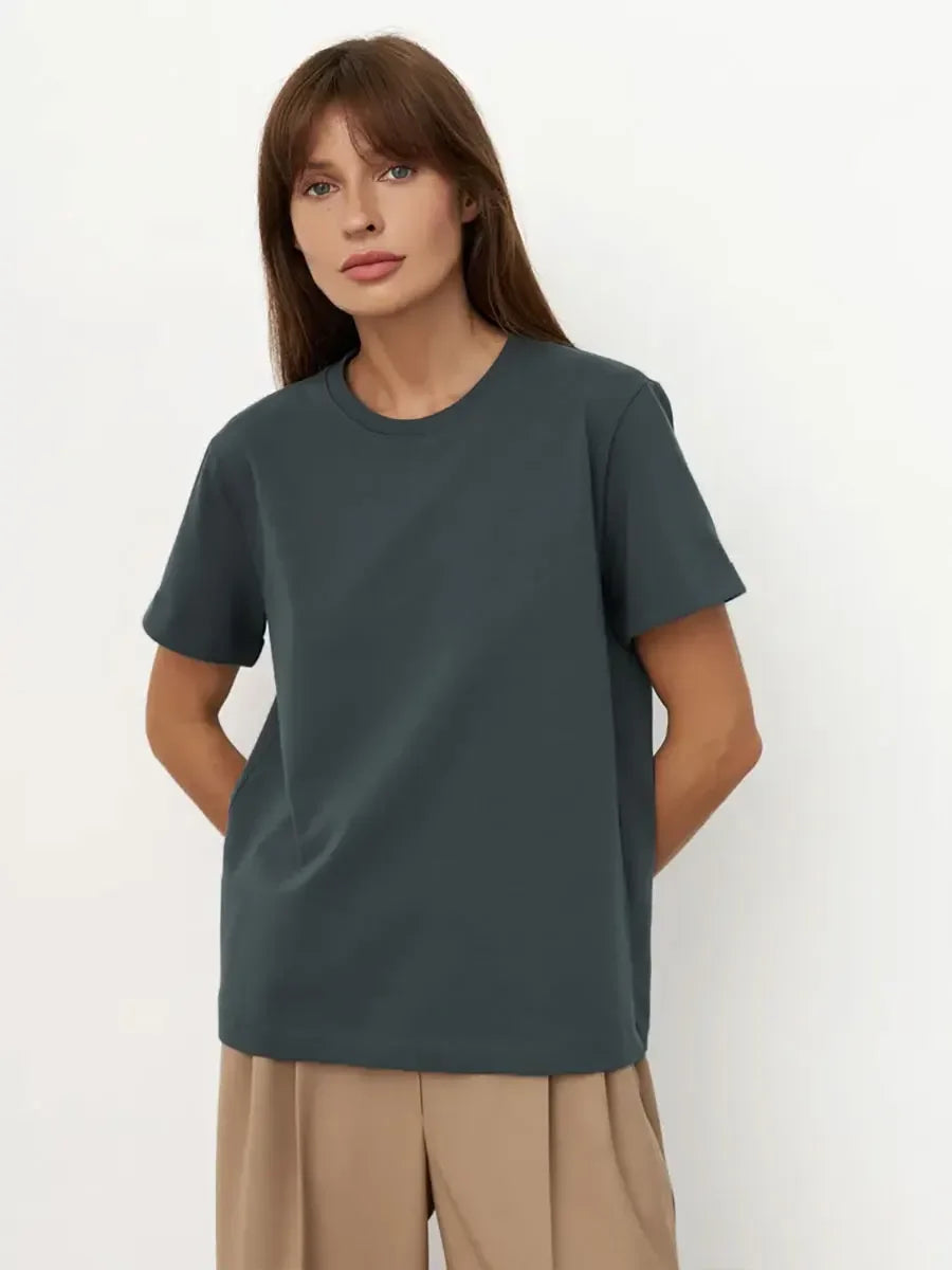 Cotton Summer Tee Short Sleeve Loose Top