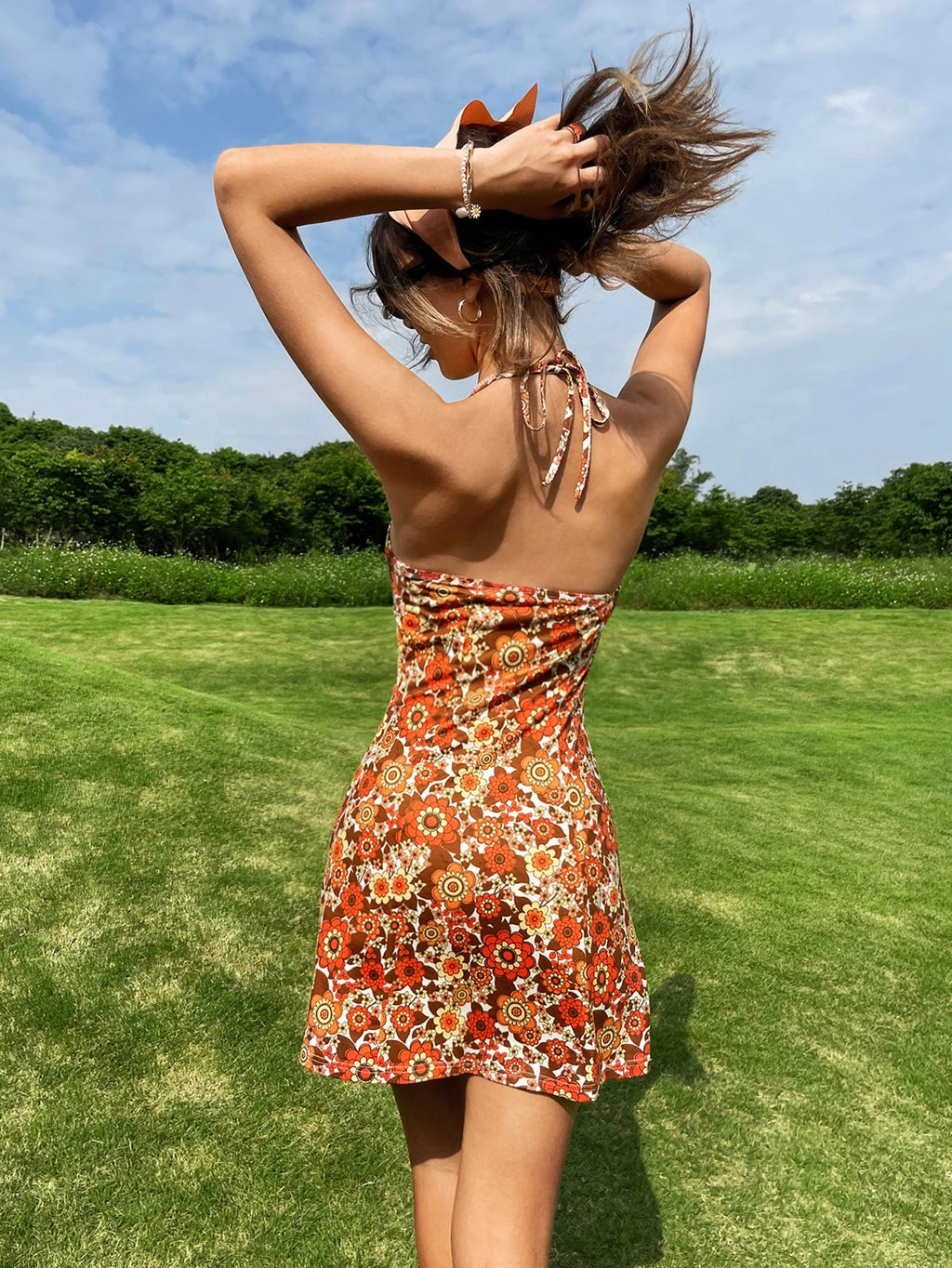 Floral Halter Summer Dress