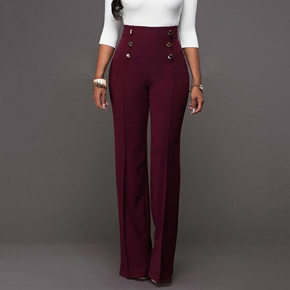 High Waist Wide-Leg Bell-Bottom Pants