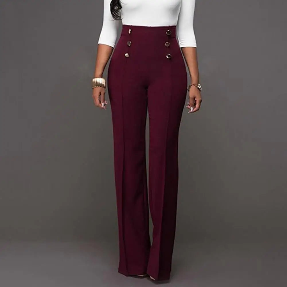 High Waist Wide-Leg Bell-Bottom Pants