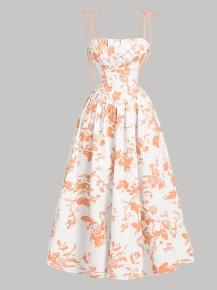 Elegant High-Waisted Spring Dress