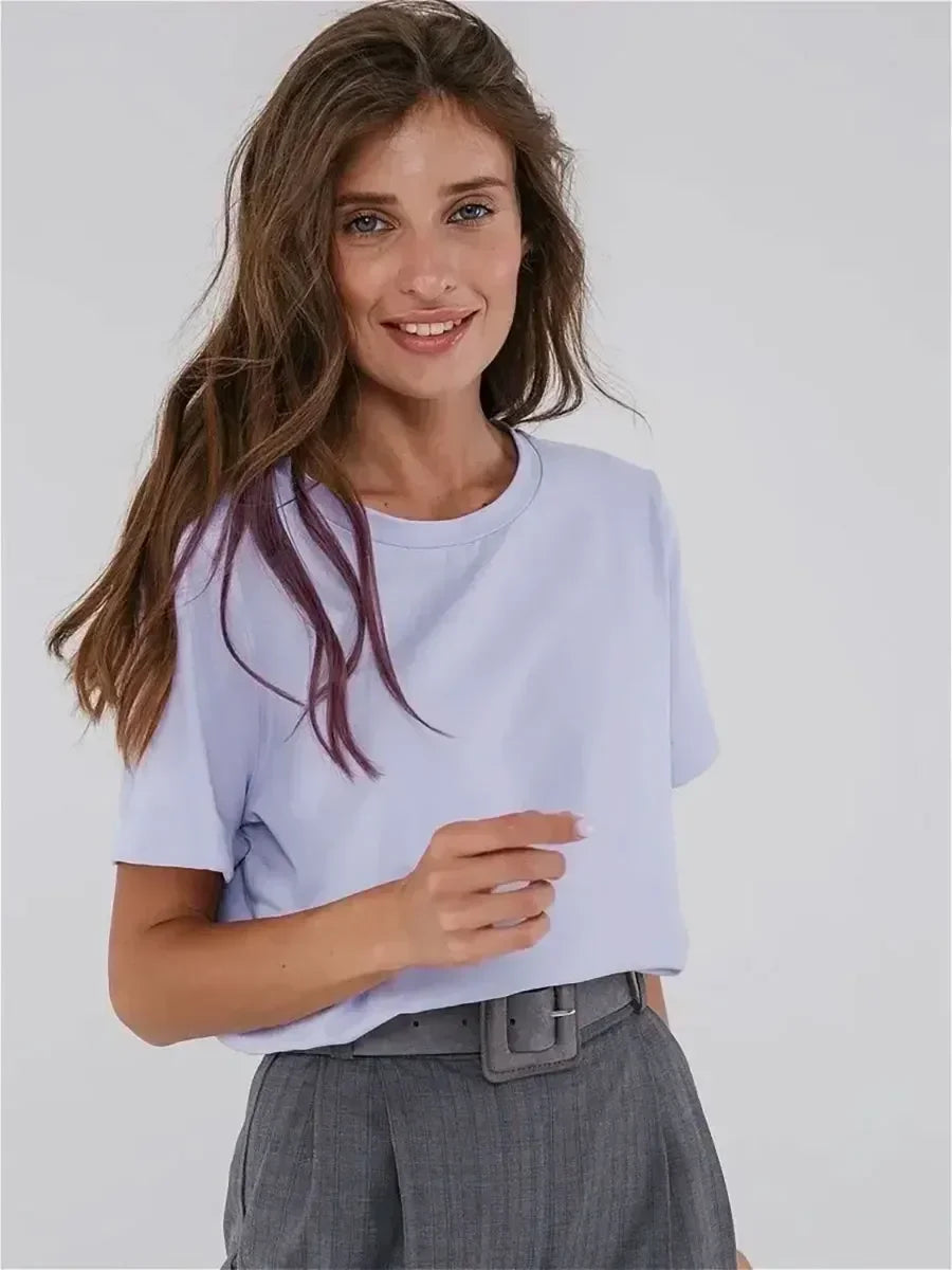 Cotton Summer Tee Short Sleeve Loose Top