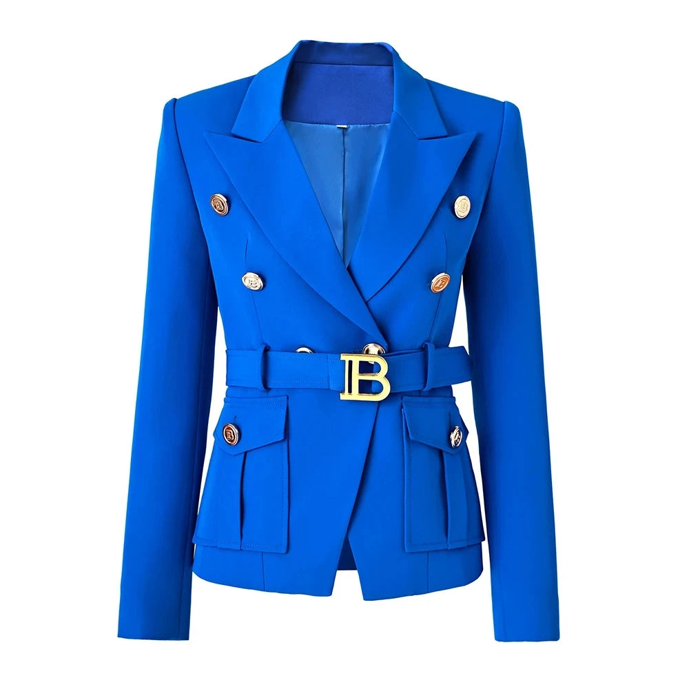 Women's Belted Pocket Blazer
