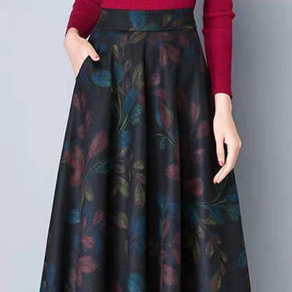 Plaid High Waist A-Line Maxi Skirt