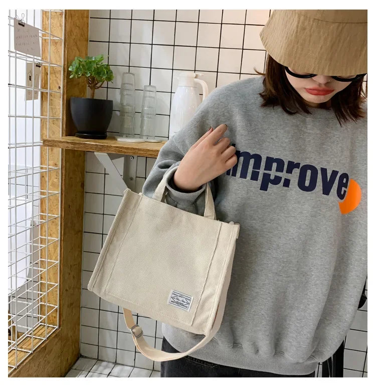 Corduroy Square Handbag