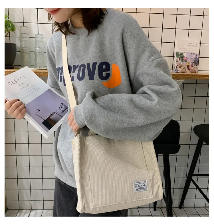 Corduroy Square Handbag