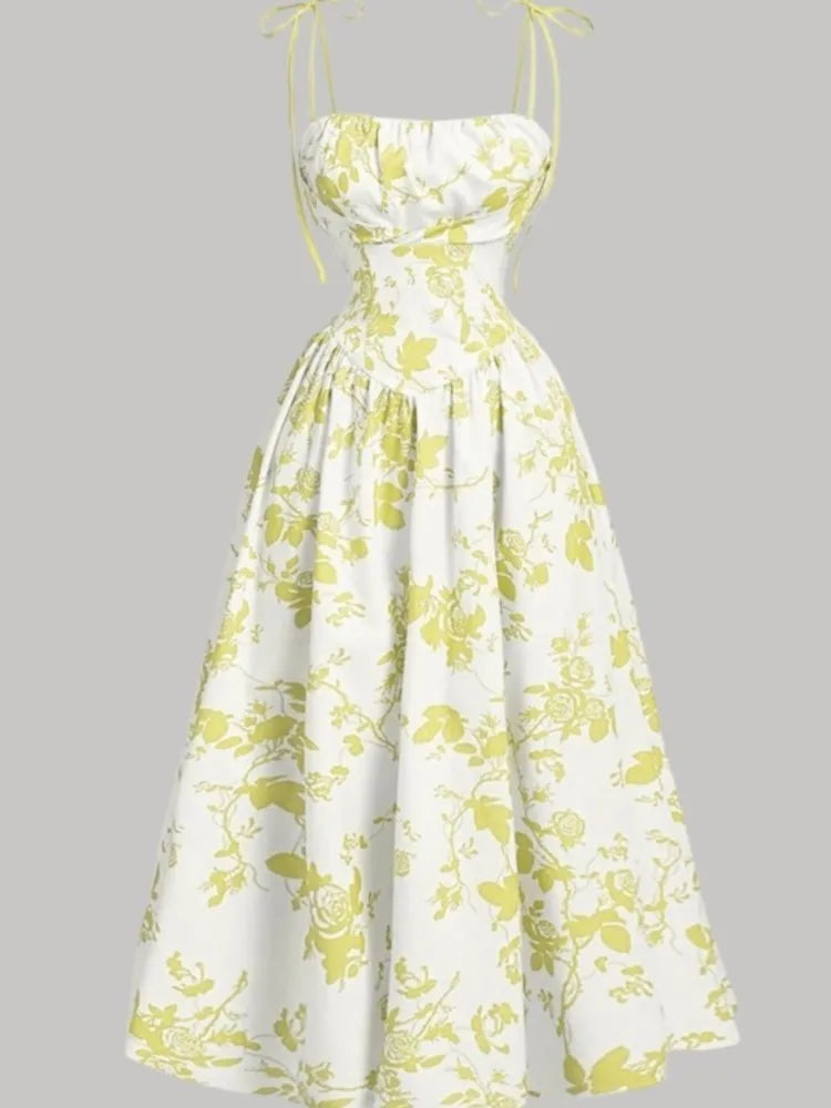 Elegant High-Waisted Spring Dress