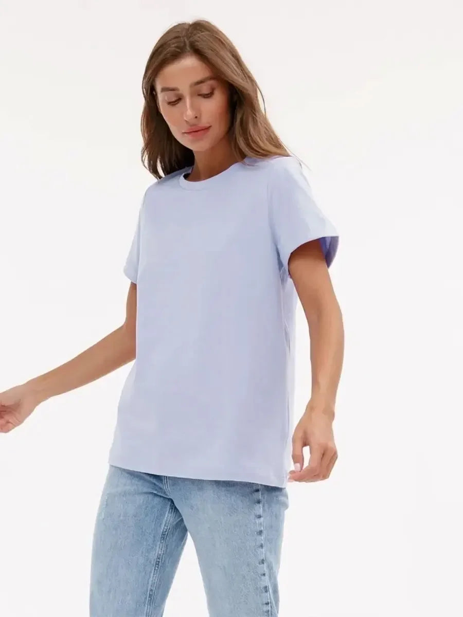 Cotton Summer Tee Short Sleeve Loose Top