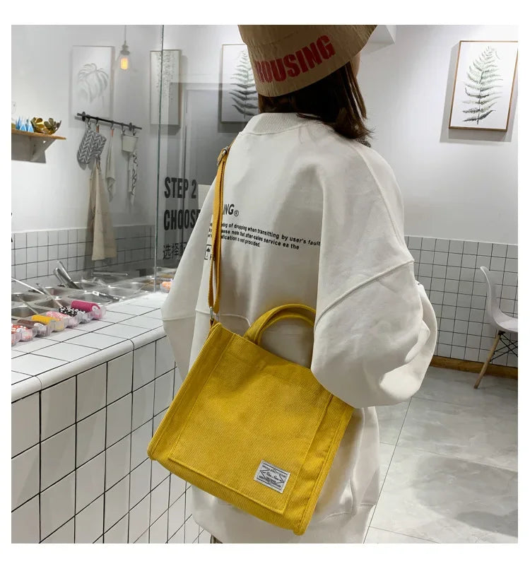 Corduroy Square Handbag