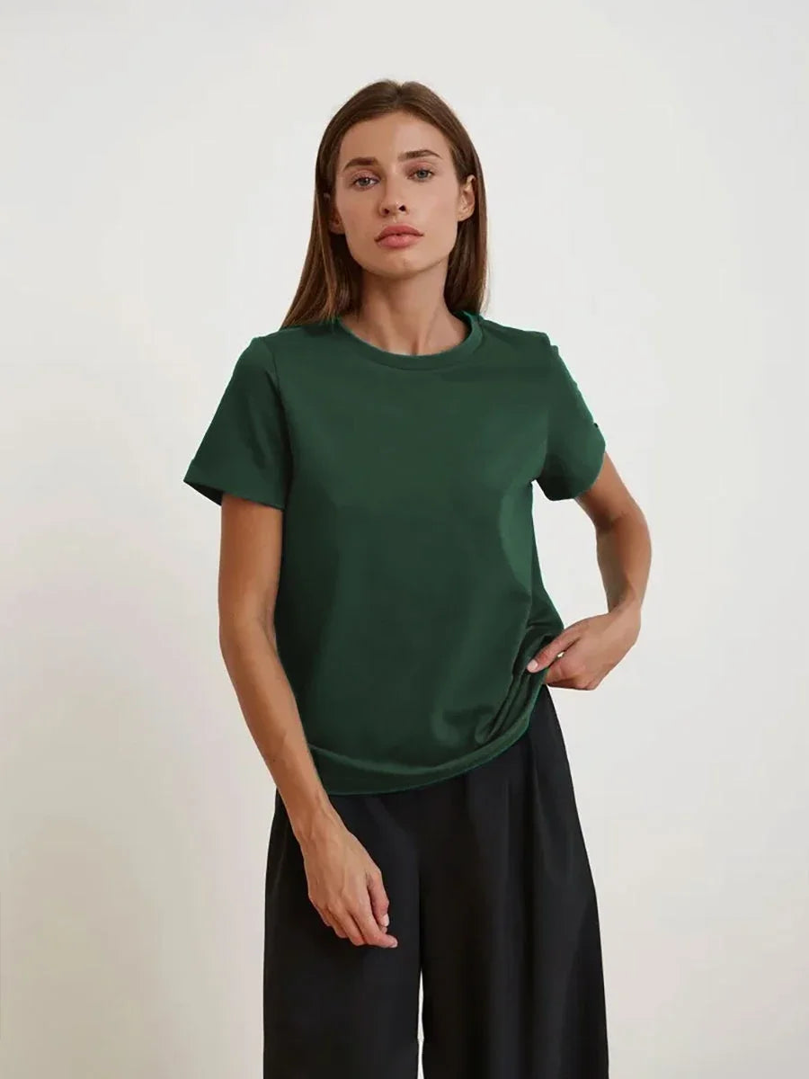 Cotton Summer Tee Short Sleeve Loose Top