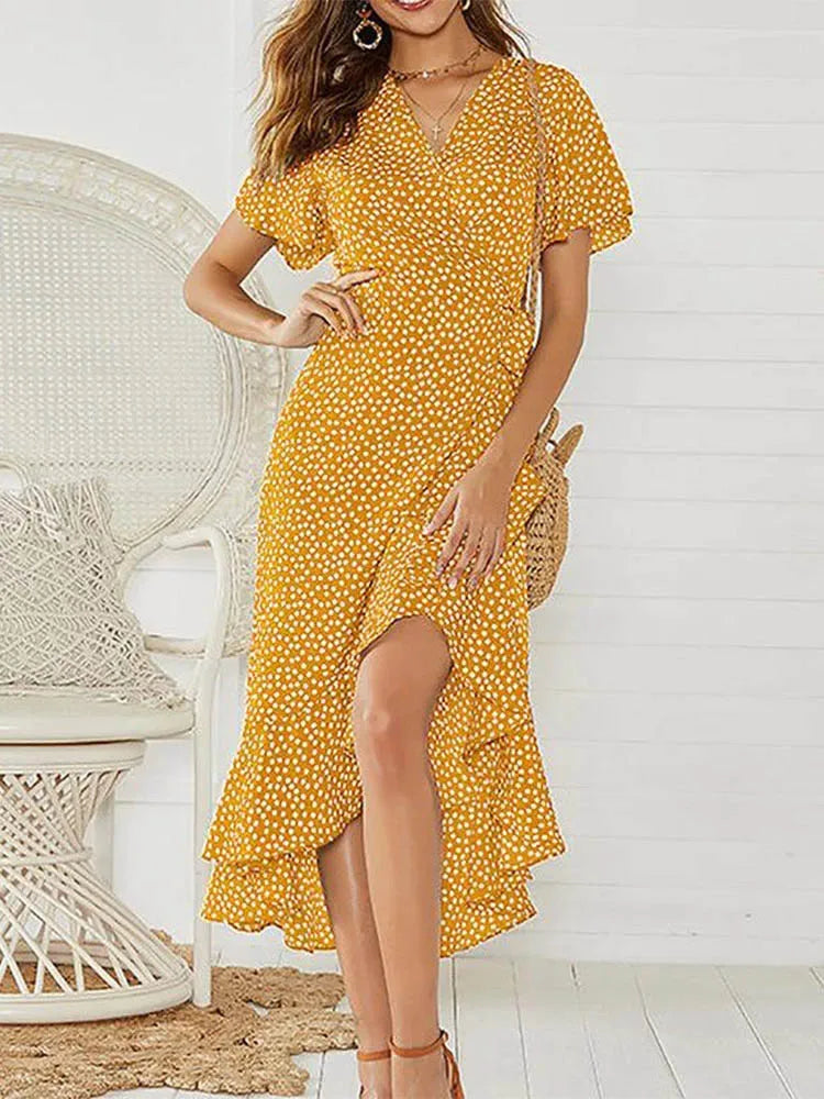 Floral Print Boho Maxi Dress