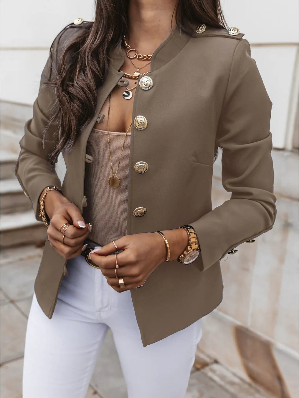 Slim Fit Women’s Button Blazer