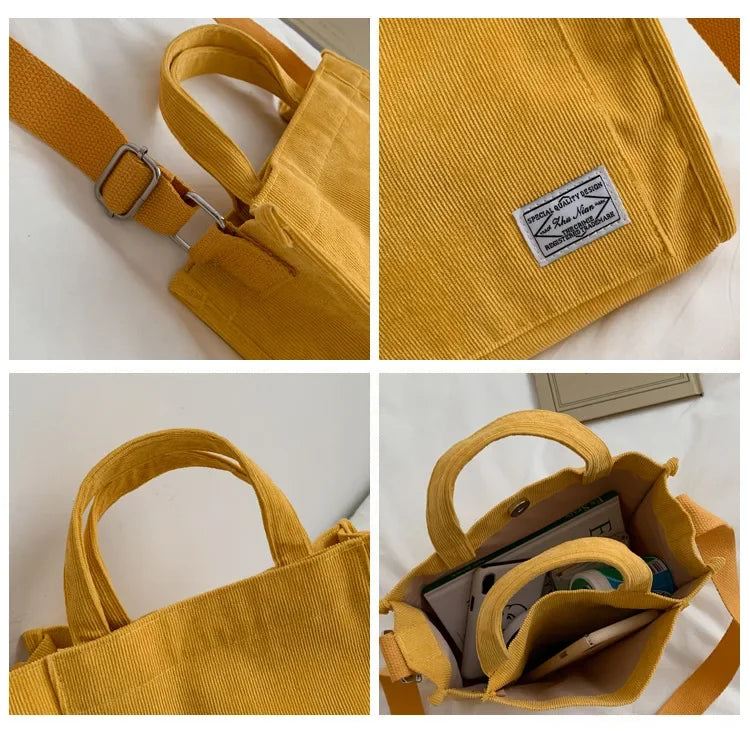 Corduroy Square Handbag