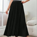 European & American Pleated Midi Skirt
